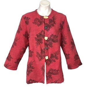 Chappu Nepal Dragon Unique Button Lagenlook Cotton Jacket